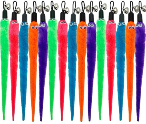 QWWQYDY Katzenangel Nachfüllpackungen for interaktives Katzenspielzeug, inklusive Würmern und Aufsätzen(15 pcs)