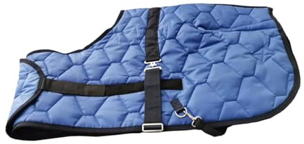 KiBcsLic Coperta Cavallo Equino Invernale Imbottito Impermeabile con Cinghie Oxford Traspirante per Protezione Cavalli attività Equestri Stalle, Blu 60 Cm