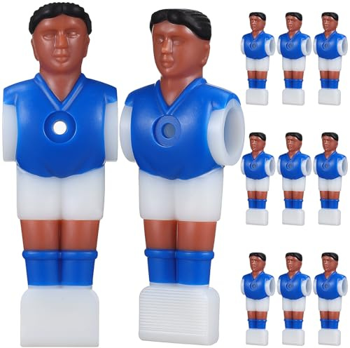 TOBBOMEY Figuras de Fútbol para Futbolín 11 Piezas de Resina Azul y Negro Accesorios de Futbolín para Juego de Mesa Resistentes y Reutilizables