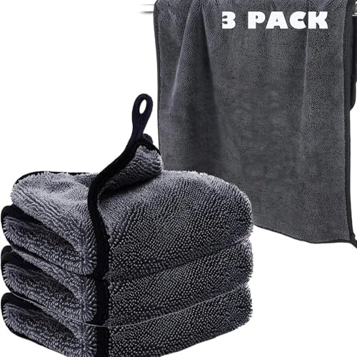 ZADEICK 3 Stück Fast Dry Auto Trockentuch Mikrofasertücher, Reinigungstücher Trockentuch Dusche Fensterputztücher, Premium Tuch für Auto, Duschkabine, Haushalt, Camping, 40 x 60cm