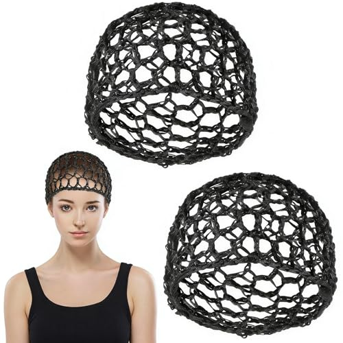 2 Pcs Hair Nets Cap for Sleeping, Elastic Reusable Hair Net for Sleeping Soft Shower Caps Hairs Wrap Net for Silk Press, Makeup, Shower Bath