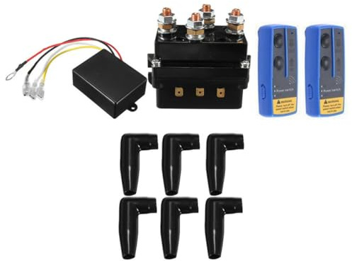 HAPINARY Relé de Cabrestante de 12 V y 500 Coche y Motocicleta, Contacto Remoto Inalámbrico Doble, Fácil Instalación y Alto Rendimiento, Plástico y Metal