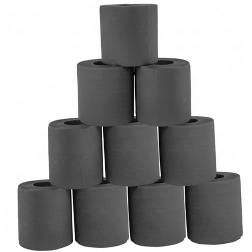 Farbiges Toilettenpapier, 4-lagige Toilettenpapierrolle, 10 Stück schwarzes Papier, 4-lagige Rolle, farbiger Frischholzzellstoff für den privaten und gewerblichen Gebrauch