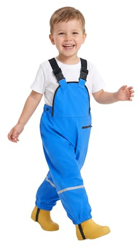Volunboy Pantaloni Impermeabile Bambini 1-5 Anni, Leggeri, Regolabile, Pantaloni Fango, Salopette Antipioggia
