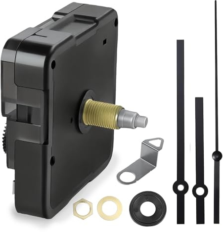 NYVOR Geräuschloses Uhrwerk, Ultra-Leises Uhrwerk Quarzuhrwerk-Set mit Schwarzen Zeigern, Hohes Drehmoment Einfache Montage für die Reparatur von Wanduhren als Ersatzteil und für DIY-Projekte