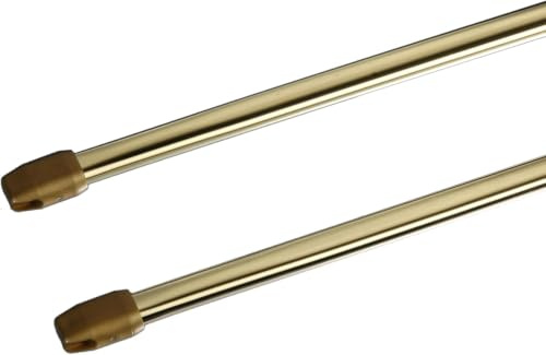 Liedeco Scheibenstange Standard, 11 mm Cafehausstange, 2 Stk vermessingt, 050-090 cm ausziehbar