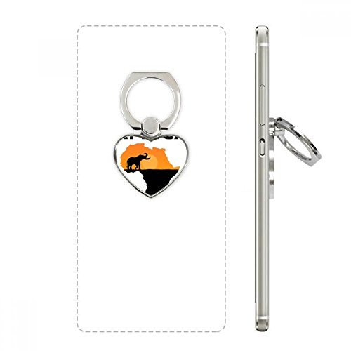DIYthinker Africa Map Savanna Elephant Wildlife Heart Cell Phone Ring Stand Holder Bracket Universal Support Gift