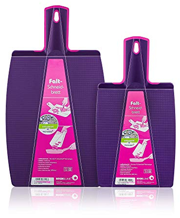 Kochblume Falt-Schneidbrett S & L 2er Set | Spülmaschinenfest | BPA-frei | Rutschfest & messerfreundlich | Farbe: lila