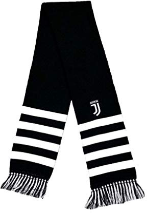 Sciarpa Juventus Juve Ufficiale Nera in Acrilico Tubolare Doppia SCTJUNERIGHFINBI