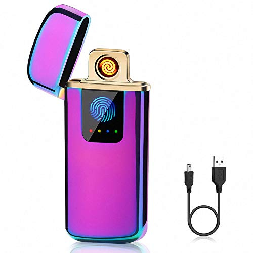 ASANMU Accendino Elettrico per donna, Accendino USB Ricaricabile Antivento Elettronico Accendino Indicatore della Batteria per Candele Cucina Barbecue Campeggio, Speciale Regalo Donna Compleanno