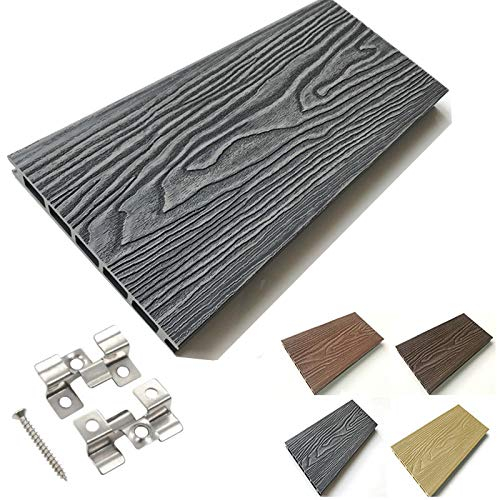 WPC Leisten 3D 10m² Holzverbundharz Stärke 25mm für Bodenbelag Garten Farbe Smoky Grau