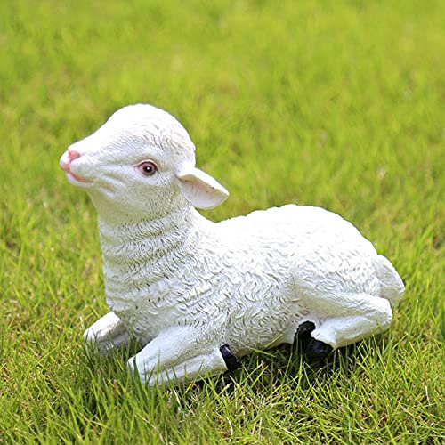 Tauzveok Tiergartenstatue Schaf Figuren Statue Dekofigur Garten Skulpturen Gartenfigur Deko Für Rasen Indoor Outdoor Patio Deck Yard Garden Lawn,C