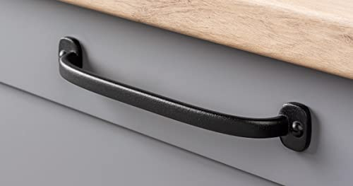 Gedotec Möbelgriffe Metall Schwarz matt | 1 Stück - Falttüren-griffe Möbel | FIRM | Industrielook - Antik - Vintage | Länge: 94 mm | Schrankgriffe - Schubladengriffe - Küchengriffe - Türgriffe
