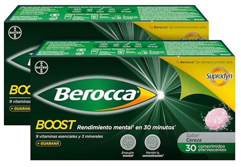 Berocca Boost con Cafeína y Guaraná, 2x30 Comprimidos Efervescentes