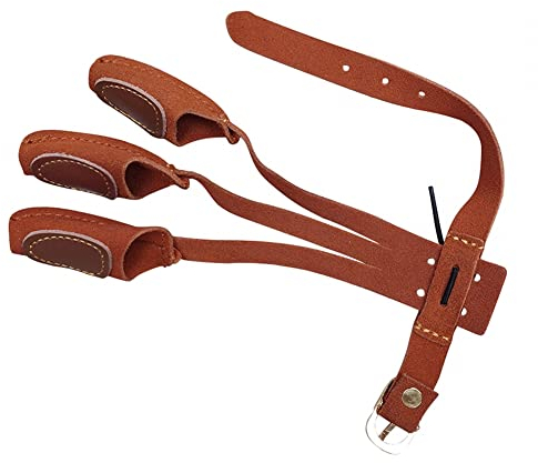 MiOYOOW Bogenschießen Handschuhe verstellbares Bogenschießen 3 Finger-Schutz-Jagd-Schießzubehör für traditionellen Recurve Bogen