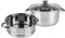 RB RENBERG Silver - Juego De 3 Piezas Cacerolas De Vapor - Fabricadas en Acero Inoxidable - 1 Cacerola Con Tapa 20cm - 1 Cacerola De Vapor 20cm - Acabado Interior Y Exterior Pulido- Asa Hueca