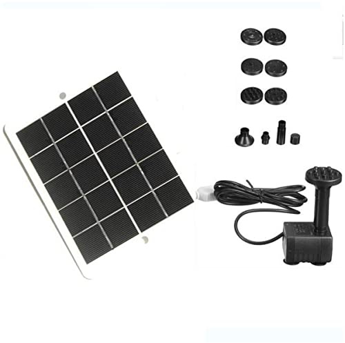 Artsim Pompe de puisard Submersible 5W 5V avec 9 Buses Kit d'arrosage de Pompe Solaire for Oiseau Bain Piscine Jardin Patio Pompe de Fontaine Solaire Pompe de Transfert