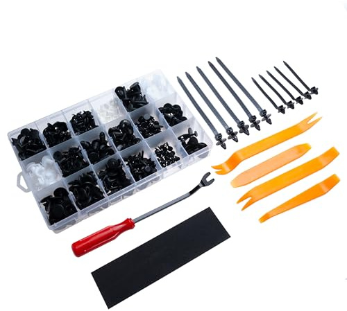 Auto Kit di Rimozione 450 Pezzi Smontaggio con Strumento Clips Rivetti in Plastica di Fissaggio Riparazione Porta di Montaggio per Pannello del Cruscotto Della Radio Rimuovi Universale per Paraurti