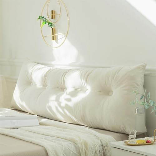 Treer Almohada Triangular Grande con Cuña Triangular para Respaldo, Lujo Almohada de Lectura de Cabecera Cojín de Apoyo Lumbar Cojín de Posicionamiento para Sofá Cama (80 * 40 * 12cm,Blanco)
