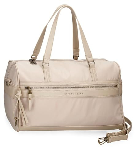 Pepe Jeans Morgan Bolsa de Viaje Beige 40x25x20 cms Poliéster y PU 20L by Joumma Bags