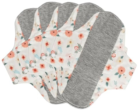 Set di Assorbenti Lavabili, 5 Pezzi in Tessuto Riutilizzabile, Mestruali Traspiranti Femminili per Donne e Ragazze (20 * 23cm)