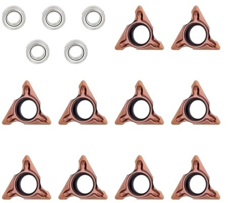 10 x Hartmetall-Dreheinsätze, Wolframlegierung, 10 x runde Winkeleinsätze und 5 x Kugellager, Hartmetall-Schneidspitze für rundes Entgraten