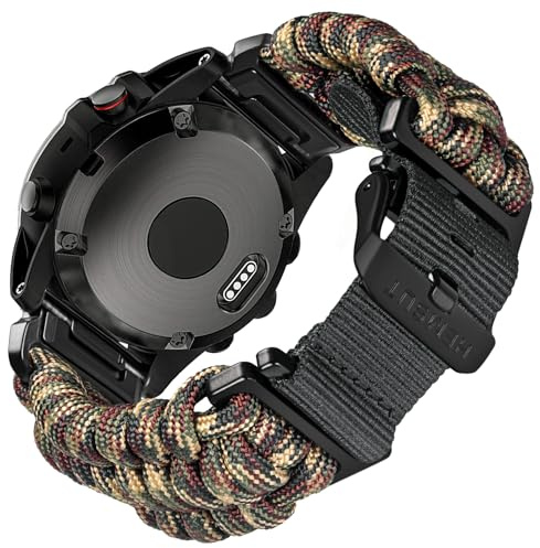 torbollo Armband Kompatibel mit Paracord 550 Militär Robustes Schnellverschluss Nylon Uhrenarmband für Fenix 7/Fenix 5 /Fenix 6/Forerunner 965/Approach/MARQ/quatix Ersatzband für Männer