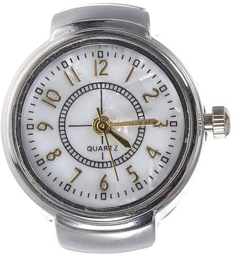 VALICLUD Kleiner Ringuhr Damen Herren Fingeruhr Digital Quarzring Silber Elastisch Für Alltag Geschenk