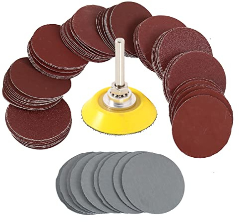 100 Pcs Sanding Disc 50 mm Hook and Loop Grit 80 100 180 240 600 800 1000 1200 2000 3000 Sanding Pad 2 inch Drill Sanding Attachment for Angle Grinder Rotary Tools