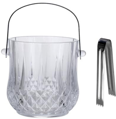 Amosfun Ensemble De Stockage De Glace Domestique Seau À Glace Isolé Stockage en Verre Facile À Nettoyer pour Les Bars