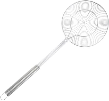 NAMOARLY Large Stainless Steel Skimmer Slotted Spoon 14cm Long Handle Cooking Strainer for Frying and Kitchen Use