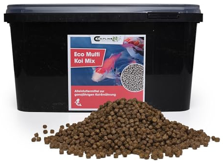 Carpline24 Eco Multi Koi Mix 15 kg 3 mm - Hochwertiges Koifutter mit Astaxanthin, Proteinreiches Fischfutter für Farbenprächtige Teichfische