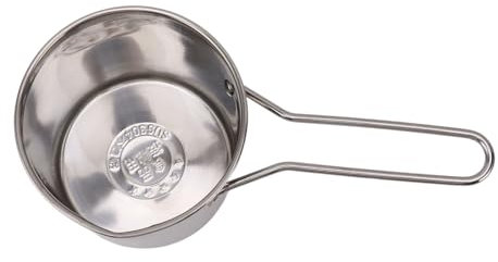 Less Stahl-Fritteuse, Hochtemperaturbeständig, ölsparend, Tragbare Mini-Fritteuse aus Metall mit Langem Griff, 2-teiliges Set (2-teiliges Set)