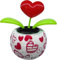 1Pc Red Solar Powered Dancing Figurines - Solar Dance Flower, Shaking Head Ornament,Heart Swing Dancing Flower in Pots,Car Dashboard Decoration Gift for Fun and Relaxation,Learning and Education Kits