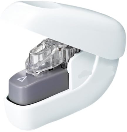 AMYSTY Tacker Heftgerät Klammerloser Hefter for Klassenzimmer Oder Schreibtisch, Klassenzimmer-Zubehör, Bindemaschine, Dekorativ Tacker für Schreibtisch(White)