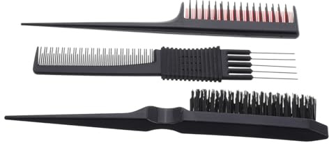 WRITWAA Pettine a Coda Di Topo Per Separazione Chioma Professionale in Plastica, Set Da 3 Pezzi Per Styling Uomo Donna, Pettine Districante Per Salone e Casa