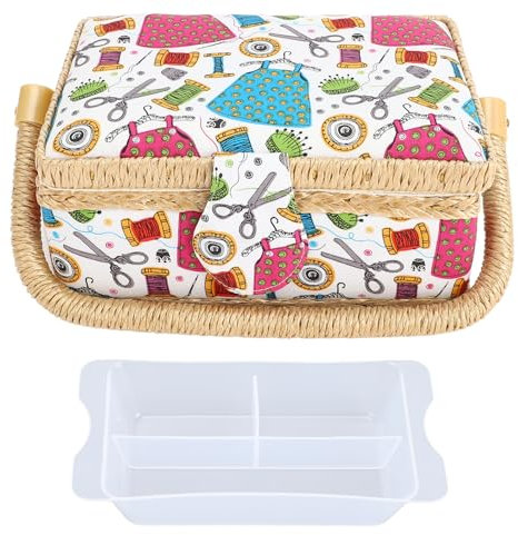 Näh korb, Klassisches Stoff-Design Große Näh box Vintage Näh zubehör Organizer Nähset Trage tasche für Anfänger