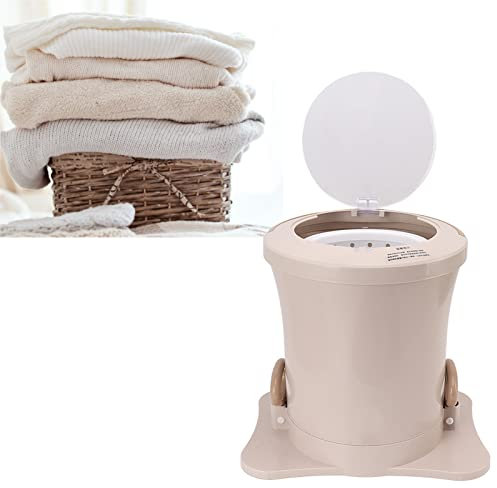 SustVita Portable Spin Dryer, 2500RPM Manual Clothes Dryer with Detachable Basket, Non Electric Laundry Dryer for Camping, Apartments, RV, School, Dorm Mini Dryer (Apricot)