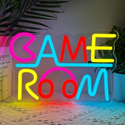 BEISKAFNVSZ GAME ROOM Insegna al Neon LED Cuffie Arcade Personalizzate Retro Gaming Parete USB Insegne Neon Dimmerabili Camera Bambini Sala Giochi per la casa Decorazione
