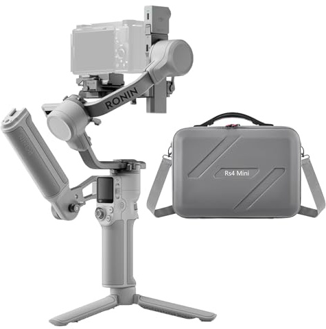 DJI RS 4 Mini Combo mit Tragbare Tragetasche, Gimbal-Stabilisator für Kamera Canon/Sony/Panasonic/Nikon/Fujifilm, Auto-Achsenverriegelungen, 2 kg Traglast, Kamera-Gimbal, Aktentaschengriff