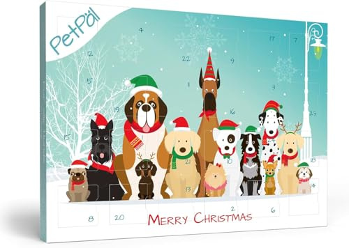 PetPäl Hundar Adventskalender 2025 – utan spannmål, gluten, socker, salt – det friska och läckra mellanmål, godis till jul för din hund – naturliga hundkex till advent – Made in Germany