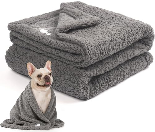 Mora Pets wasserdichte Hundedecke Extra Dick & Super Warm Hundedecke Sofa Waschbar Hunde Ｄecke Couch Waterproof Blanket für Kleine und Mittelgroße Hunde- 120x100cm, Grau
