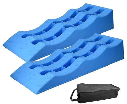 Leveling Ramps for - Heavy Duty Leveling Blocks 2 Pieces - Uneven Ground Parking Tools Trailer Wheel Wedges and Levelers for Stabilizing