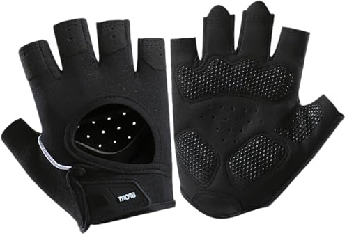 xiluuyou Guantes de Levantamiento de Pesas, Guantes Gimnasio Hombre y Mujer, Agarre Antideslizante, Protección de Palma de Silicona para Entrenamiento, Ciclismo, Tracciones(M)