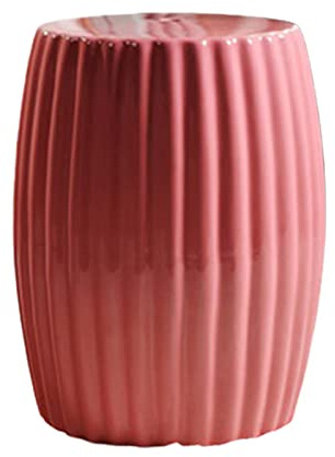 OIFAODAO Taburete de cerámica con Forma de Tambor ， Decoraciones for el hogar de Estilo Europeo, taburetes tocador, Tambor cerámica con Flores salón, Secado pabellones(Pink)