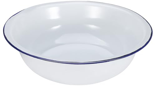 HOMSFOU Bassine en Émail Vintage pour Tremper les Pieds Seau à Pied Classique Blanc 30cm pour Usage à Domicile et Salle de Bain