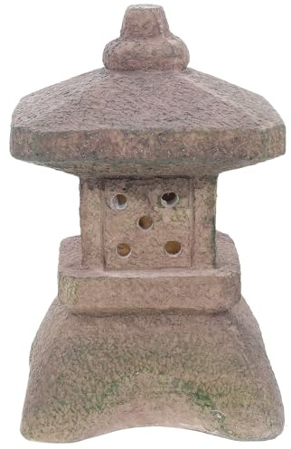 MAGICLULU Lámpara Solar Decorativa Tipo Pagoda para Jardín Pequeña, Luz Solar para Exteriores, Estatua de Linterna de Piedra Resistente, Iluminación Paisajística para Patios y Césped