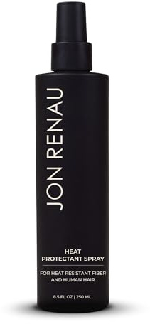 Jon Renau Heat Protectant Spray, Heat Activated Wig Spray for Human and Synthetic Hair, Non Stick Thermal Styling Support for Heat-Friendly Wigs and Extensions, 8.5 Ounces