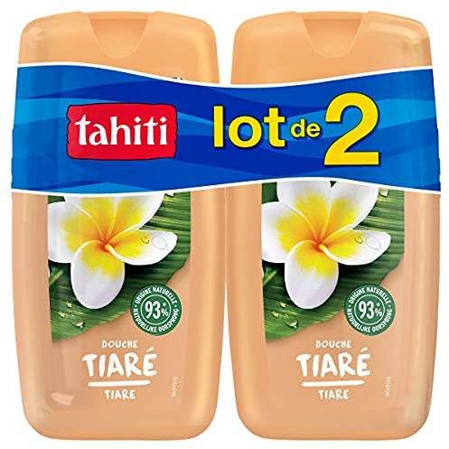 TAHITI – Gel de ducha Tahití Tiaré Sensual – pH neutro – Respeta la barrera de protección cutánea natural – Lote de 2 frascos de 250 ml