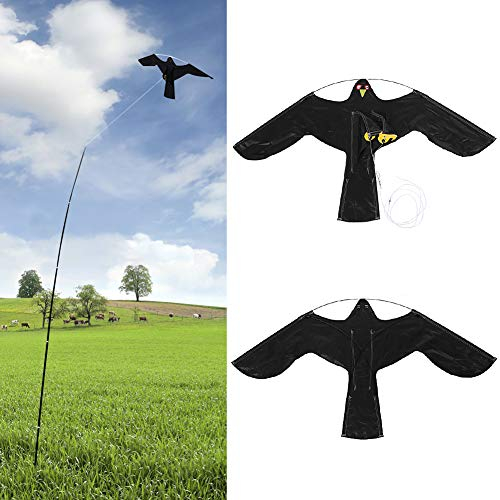 Vogelschreck Drachen mit Teleskopstange, Vogelscheuche Vogelabwehr mit 5M Teleskopstange Ersatzvogel Vogelscheuchen Garten Flying Gartenfigur Vogeldrachen Natürliche Schädlingsbekämpfung Schutz